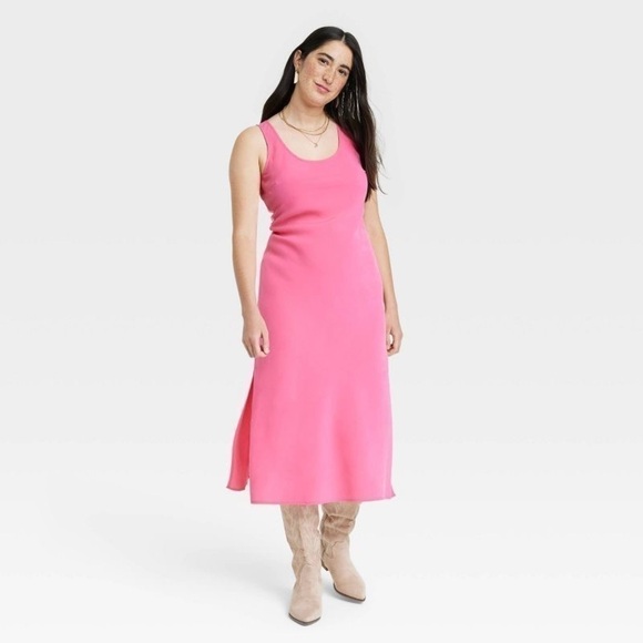 Universal Thread Pink Midi Slip Dress Size Small NWT - Picture 3 of 7
